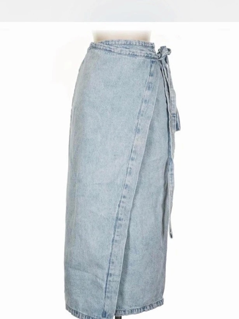 BIMBA Y LOLA Denim Sarong Maxi/Midi Wrap Skirt Blue Small